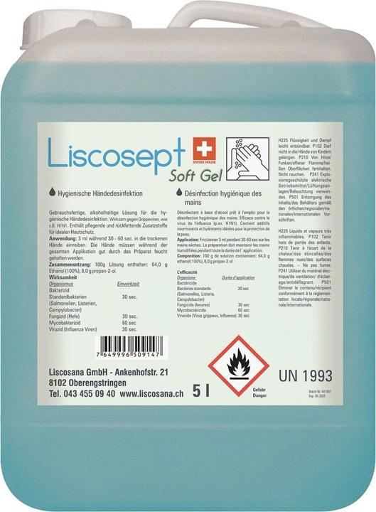 Liscosept Soft Gel Händedesinfektion Gel (5000 ml)
