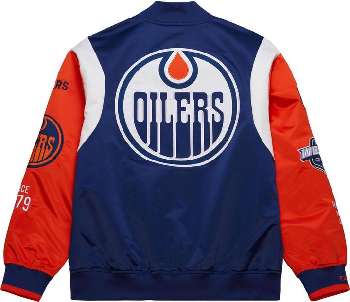 Actual product image Mitchell & Ness M&N Heavyweight Satin Jacket NHL Edmonton Oilers - S (S)