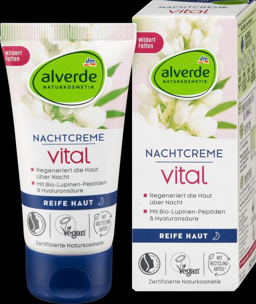 Actual product image dm alverde Night Cream Vital Organic Lupine Peptides (Night cream)