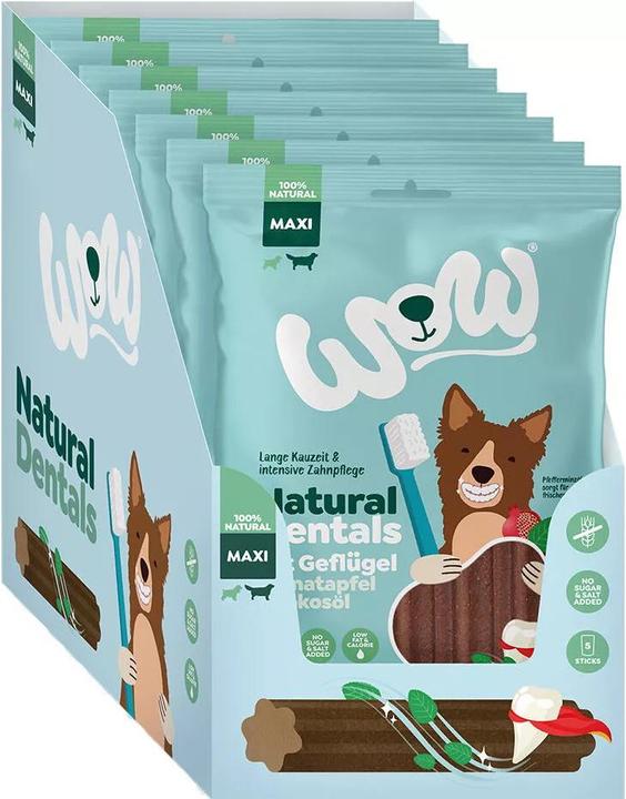 Immagine prodotto WOW Natural Dentals, Pollame con melograno, Maxi, Adulti, 275g (Adulto, 1 pz., 275 g)