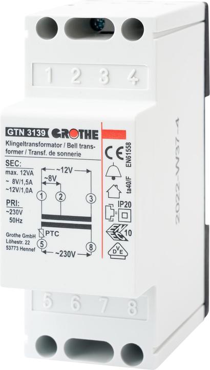 Grothe Klingel-Transformator 8 V/AC