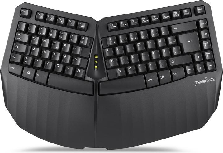 Image du produit Perixx PERIBOARD-613 DE B, Clavier ergonomique compact sans fil, noir (DE, Sans fil)