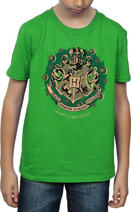Actual product image Boys Wreath Cotton Christmas T-Shirt (152, 158)