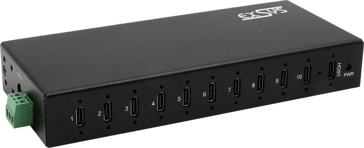 Actual product image Exsys Industrial USB 3.2 Gen 2x1 Hub 10-Port (USB-C, 10 Ports)