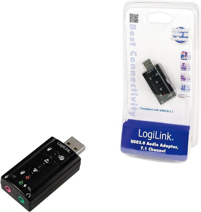 Immagine prodotto LogiLink La scheda audio USB 2.0 con effetto sonoro Virtual 7.1 offre la possibilità di scegliere tra (USB 2.0)