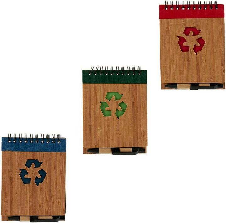Produktbild Pincello Mini-Ringheft mit Kugelschreiber Bambus 1 x 10 x 13 cm (24 Stück) (10 x 13 cm)