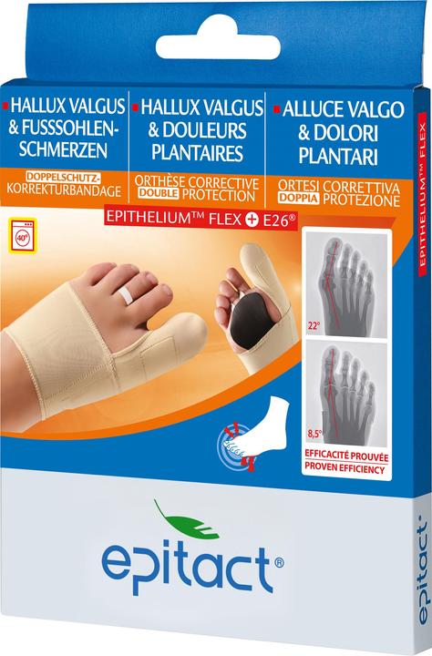 Epitact Doppelschutz Korrekturschiene Hallux Valgus & Fusssohlenschmerzen Gr. S links (S)
