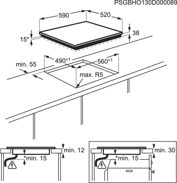 Immagine prodotto AEG HK 654070 FB Piano cottura in ceramica 60cm autarchico sfaccettato 56x49cm (KP)
