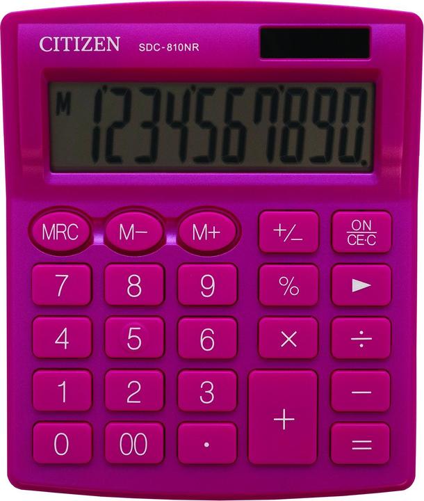 Productafbeelding Citizen rekenmachine rekenmachine SDC810NRPKE, roze, bureaublad, 10 plaatsen, dubbele voeding (Batterijen)