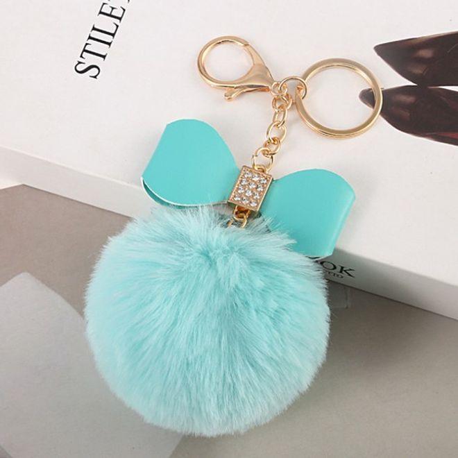 Actual product image MU Style Pompom keychain with bow