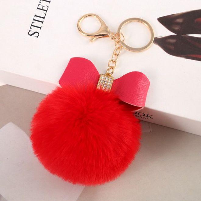 Actual product image MU Style Pompom keychain with bow