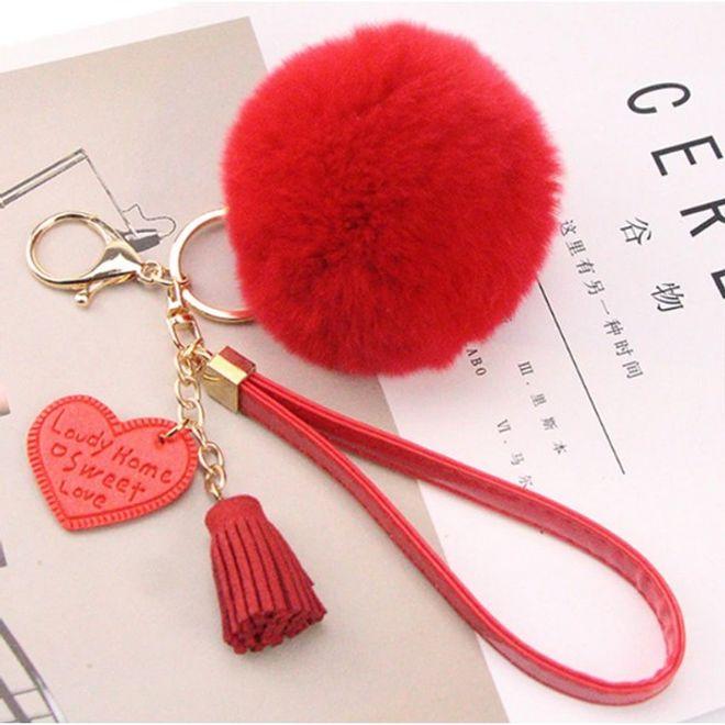 Immagine prodotto MU Style Portachiavi Pompom con dettagli in ecopelle
