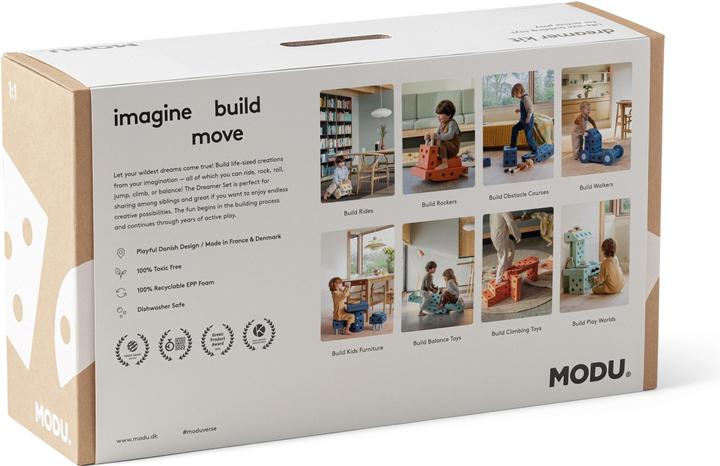 Produktbild Modu Dreamer Kit - Zachte blokken- 33 onderdelen - Open Ended speelgoed- Speelgoed 1 -2-3 jaar - Deep Blu