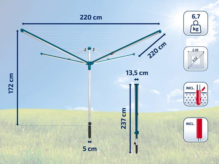 Produktbild Leifheit Wäscheschirm Linomatic 600 Deluxe Cover (60 m)