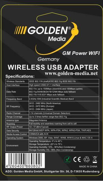 Image du produit Golden Media Clé USB Power WiFi (USB 2.0)