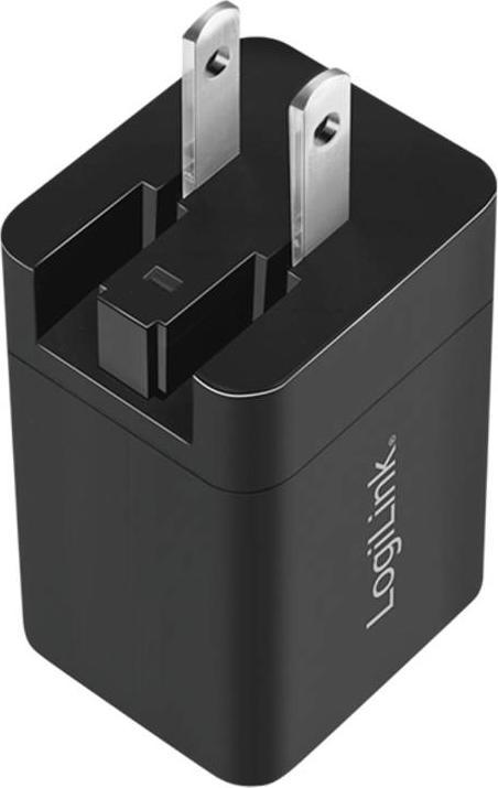 Actual product image LogiLink USB socket travel adapter, 1x USB-A, 1x USB-C, GaN technology, 30 W (30 W)
