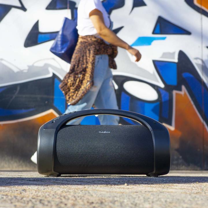 Actual product image Nedis Bluetooth® Party Boombox 6 hrs 2.0 50 W Media Playback: AUX/USB IPX5 Linkable Carrying Handle (6 h, Rechargeable battery operated)