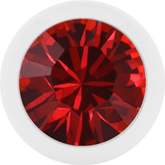 Actual product image Star Piercing Micro sphere Pure White with Swarovski red (without brass, Surgical steel 316L)