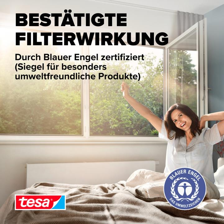Produktbild tesa Pollenschutzgitter, für Allergiker, zuschneibar inkl. selbstklebendem Klettband (120 x 240 cm)