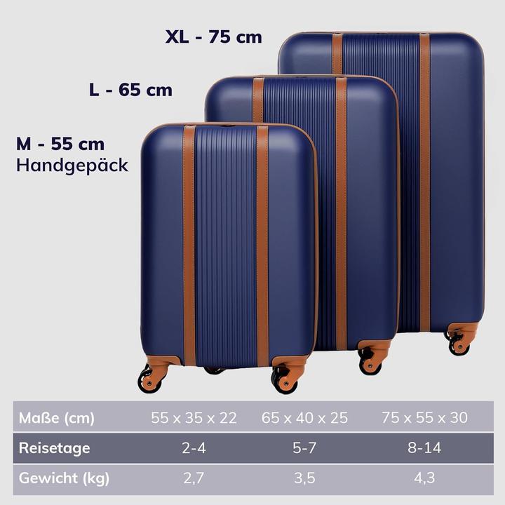 Image du produit Fergé 3-teiliges Kofferset - Milano (Bagage à main (jusqu'à 50l), L (90 - 115l), XL (à partir de 115l))
