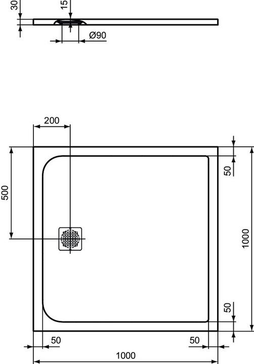 Immagine prodotto Ideal Standard Piatto doccia standard ideale Ultra Flat S quadrato 1000x1000mm, K8216