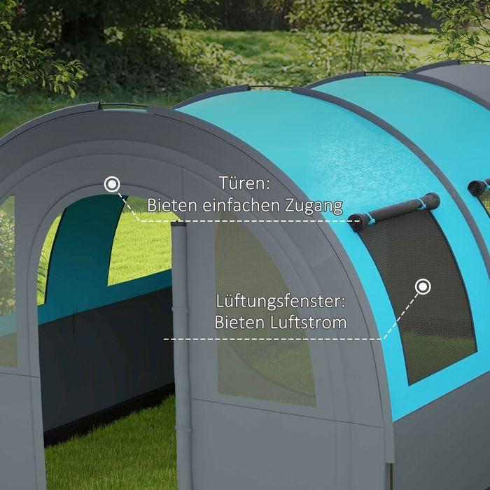 Produktbild Swisshandel24 Tunnelzelt Campingzelt für 6 Personen, 2 Räume, 3000mm Wassersäule (Tunnelzelt, 6 Personen)