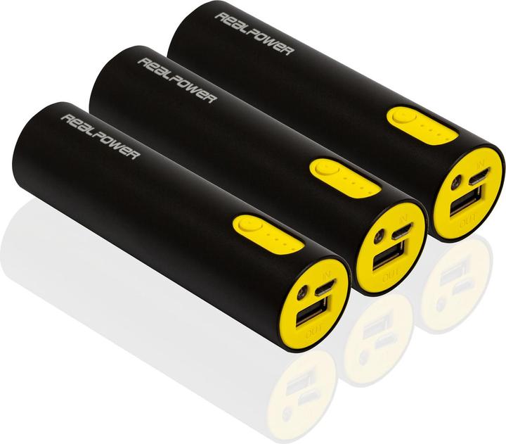 Produktbild RealPower Powerbank PB-260 ALU Multipack, Lampe (2600 mAh, 9.62 Wh)