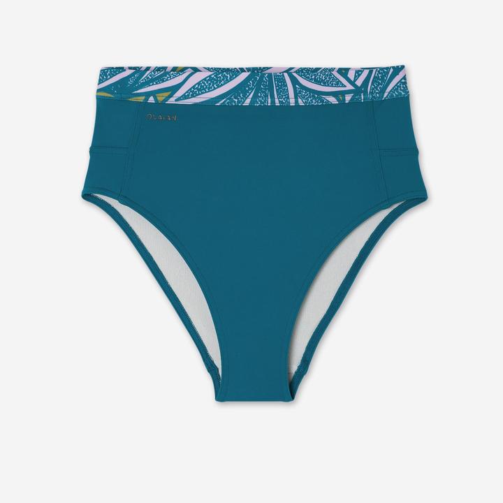 Produktbild Olaian Bikini-Hose Damen hoher Bund Rosa blau (40, 42)