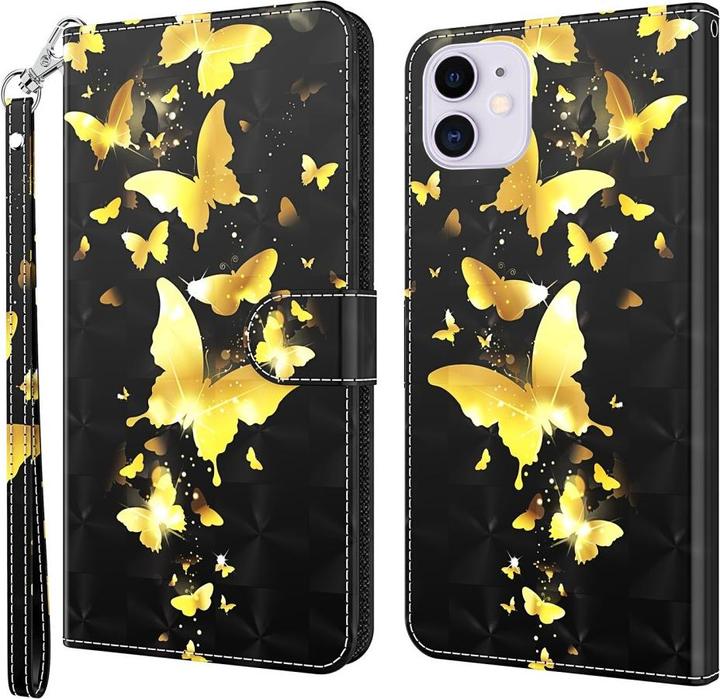 Produktbild Cover-Discount iPhone 13 mini - Etui Glitzer Effekt Schmetterling gold (Apple iPhone 13 mini)