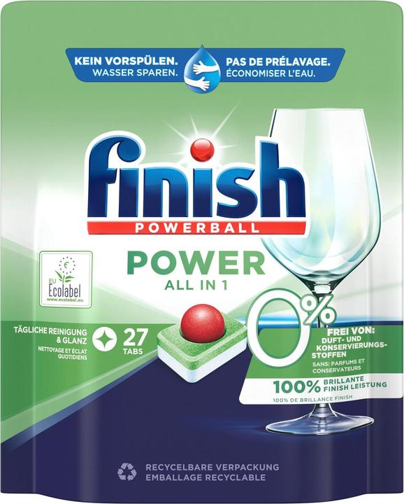 Produktbild Finish Powerball 0% (Tabs, 27 Waschgänge)