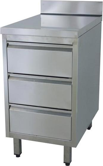Image du produit Gastro Hero Armoire à tiroirs en acier inoxydable ECO er Unité avec rebord (Métal)