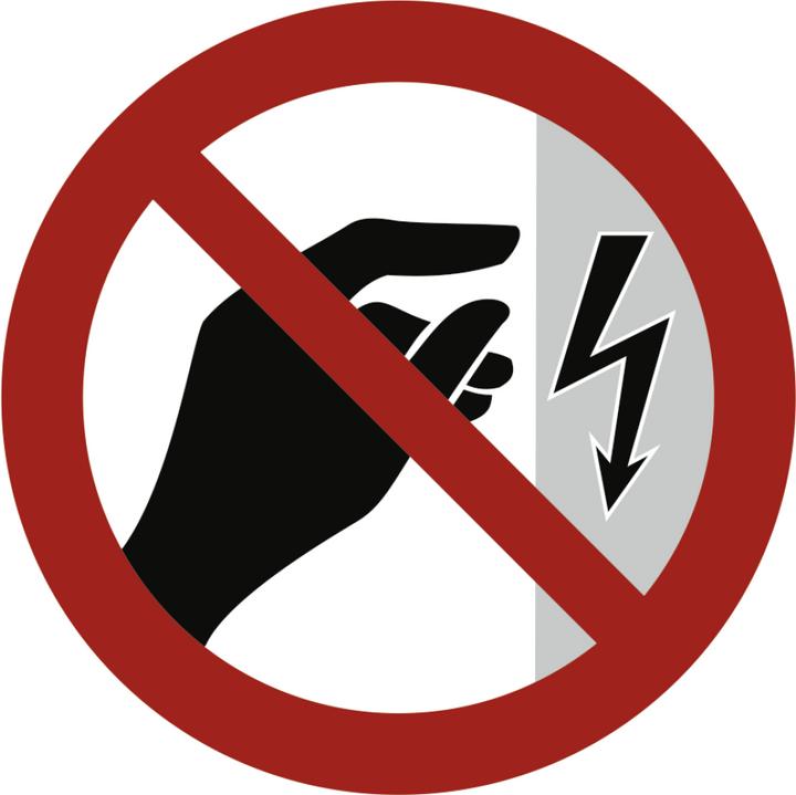 Actual product image Moravia Prohibition sign No touching - energised enclosure Foil, Ø 200 mm