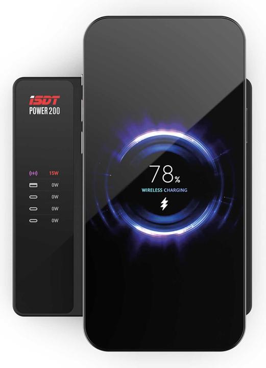 Produktbild Isdt Power 200 4+1 3x USB-C 1x USB-A mit wireless Ladefunktion (65 W)