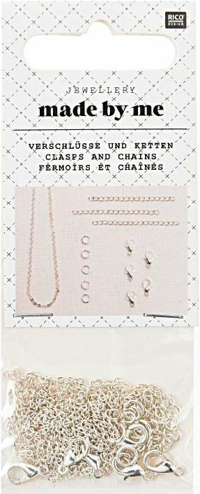 Produktbild Rico kleine Verschlüsse und Ketten, silber Karabiner, Ringe, Kette,Verlängerungskettchen