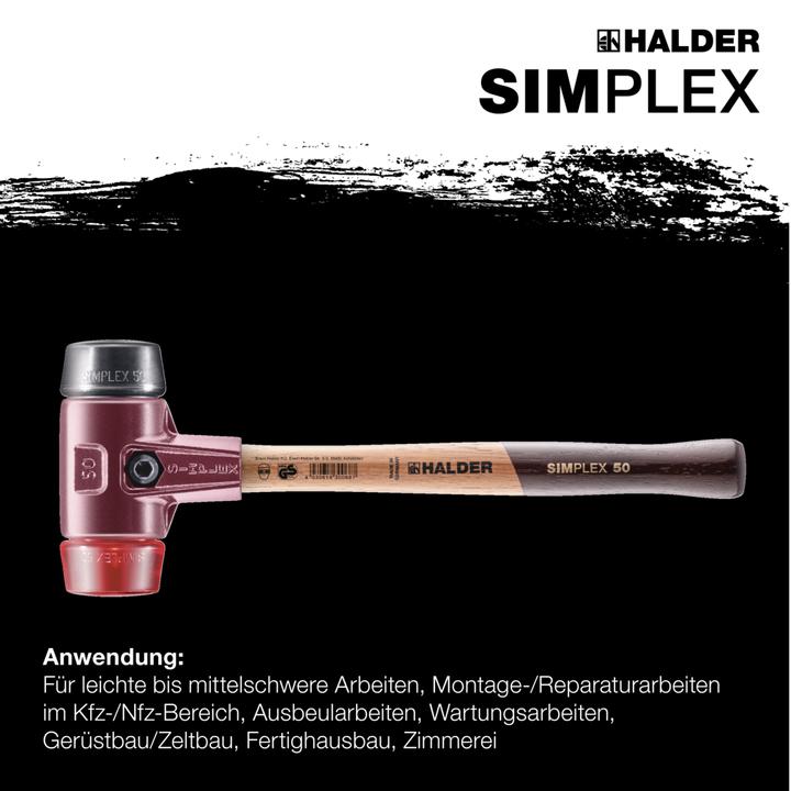 Produktbild Halder SIMPLEX-Schonhammer 40 GUMMIK./PLASTIK TE SIMPLE (640 g)
