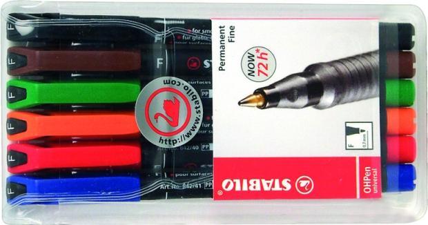 Produktbild STABILO OHPen universal Folienstift permanent (Grün, Rot, Blau, Schwarz, Orange, Braun, 0.70 mm, 6 x)