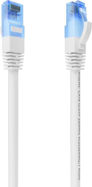 Actual product image Aisens CABLE RED LATIGUILLO RJ45 CAT.6 UTP AWG26 CCA BLANCO 25CM (U/UTP, CAT6, 0.25 m)
