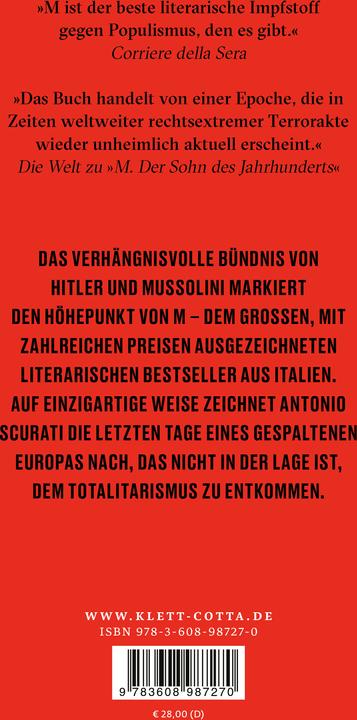 Immagine prodotto M. Die letzten Tage von Europa (Tedesco, Antonio Scurati, 2023)