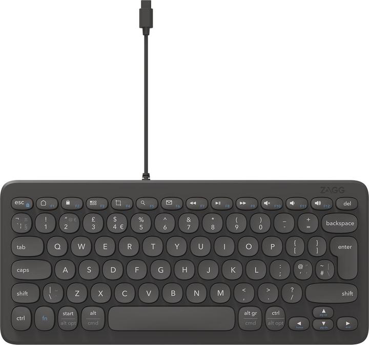 Immagine prodotto Zagg Tastiera Connect 12C USB QWERTY Danese, Finlandese, Islandese, Norvegese, Svedese Nero (Ing. Int., Cablato)