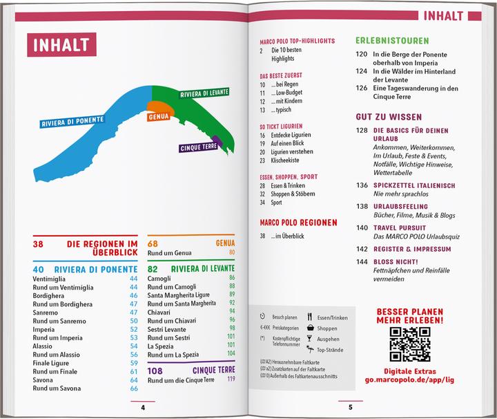 Valeurs nutritives et ingrédients Reiseführer Ligurien, Italienische Riviera, Cinque Terre (Allemand, Sabine Oberpriller, 2024)