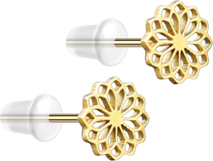 Immagine prodotto Star Piercing Ohrstecker vergoldet Blume (senza ottone, Acciaio chirurgico 316L)