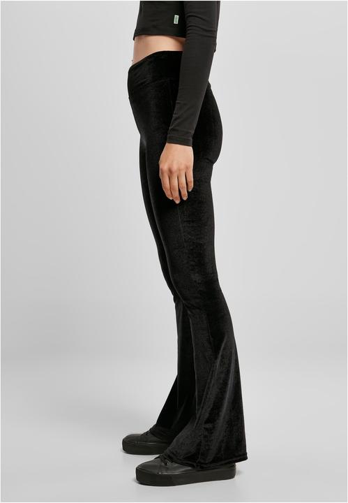 Actual product image Urban Classics Ladies High Waist Velvet Boot Cut Leggings (S)
