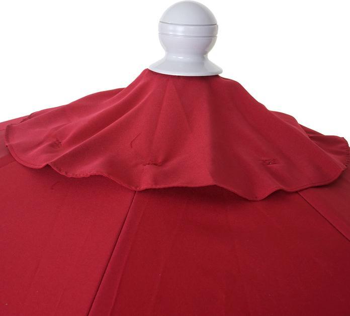 Produktbild Mendler Sonnenschirm halbrund, Halbschirm Balkonschirm, UV 50+ Polyester/Alu 3kg, 300cm bordeaux mit Ständer (2.85 m)