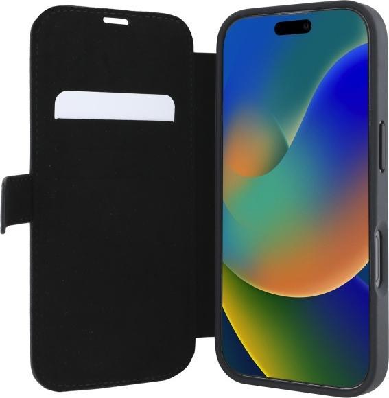 Actual product image BMW BMBKP16L23RMRLK iPhone 16 Pro 6.3" czarny/black bookcase Signature Leather Wordmark (Apple iPhone 16 Pro)