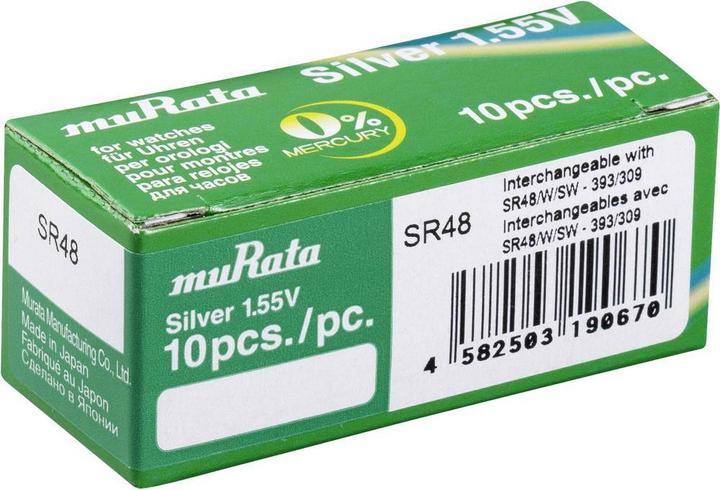 Actual product image Murata Button cell silver oxide n 393 (10 pcs., SR48, 75 mAh)