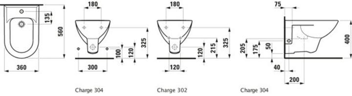 Image du produit Laufen Bidet mural PRO 1 HL 2 depuis trous p raccord W blanc