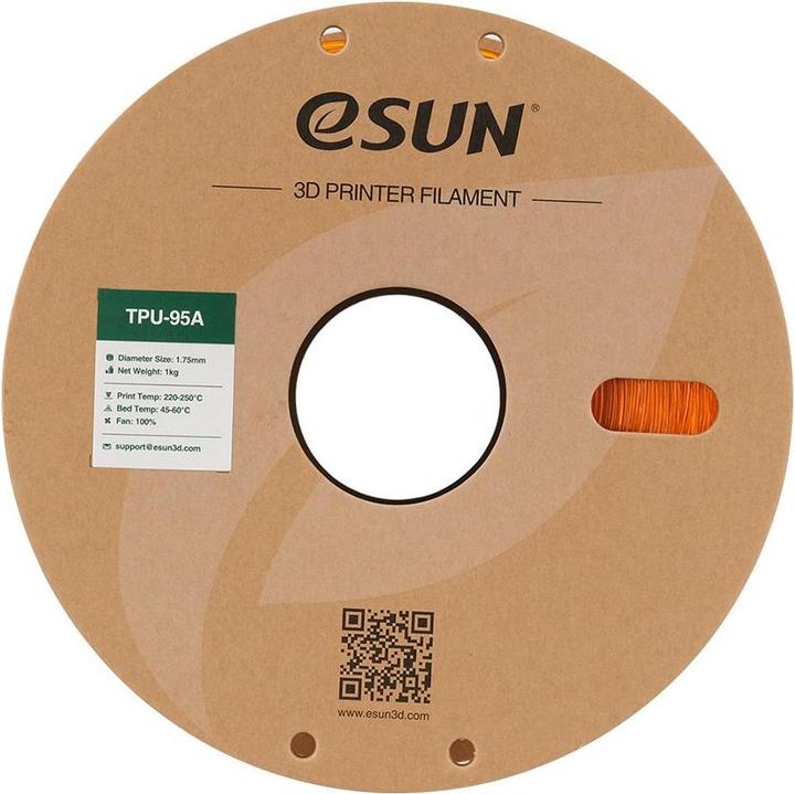 Actual product image eSUN eTPU-95A 1.75mm Tr. Orange 1kg 3D Filament (TPU, 1.75 mm, 1000 g, Orange)