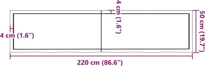 Produktbild VidaXL Oak Nature (220 x 50 x 4 cm)