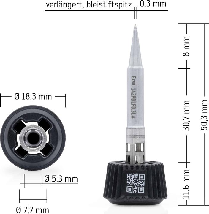 Actual product image 0142PDLF03L/SB Soldering tip Tip size 0.30 mm Contents 1 pc. (Soldering tip)