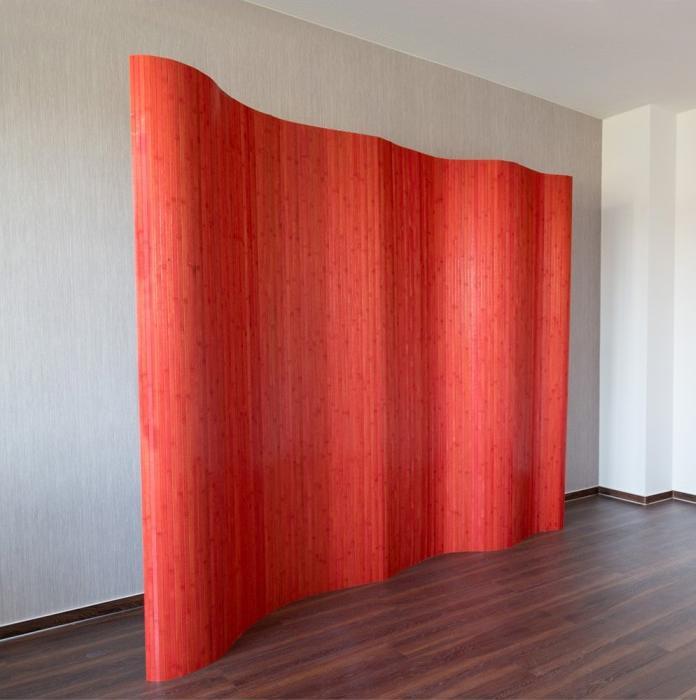 Produktbild Homestyle4u Paravent Raumteiler Trennwand Bambus Sichtschutz spanische Wand rot